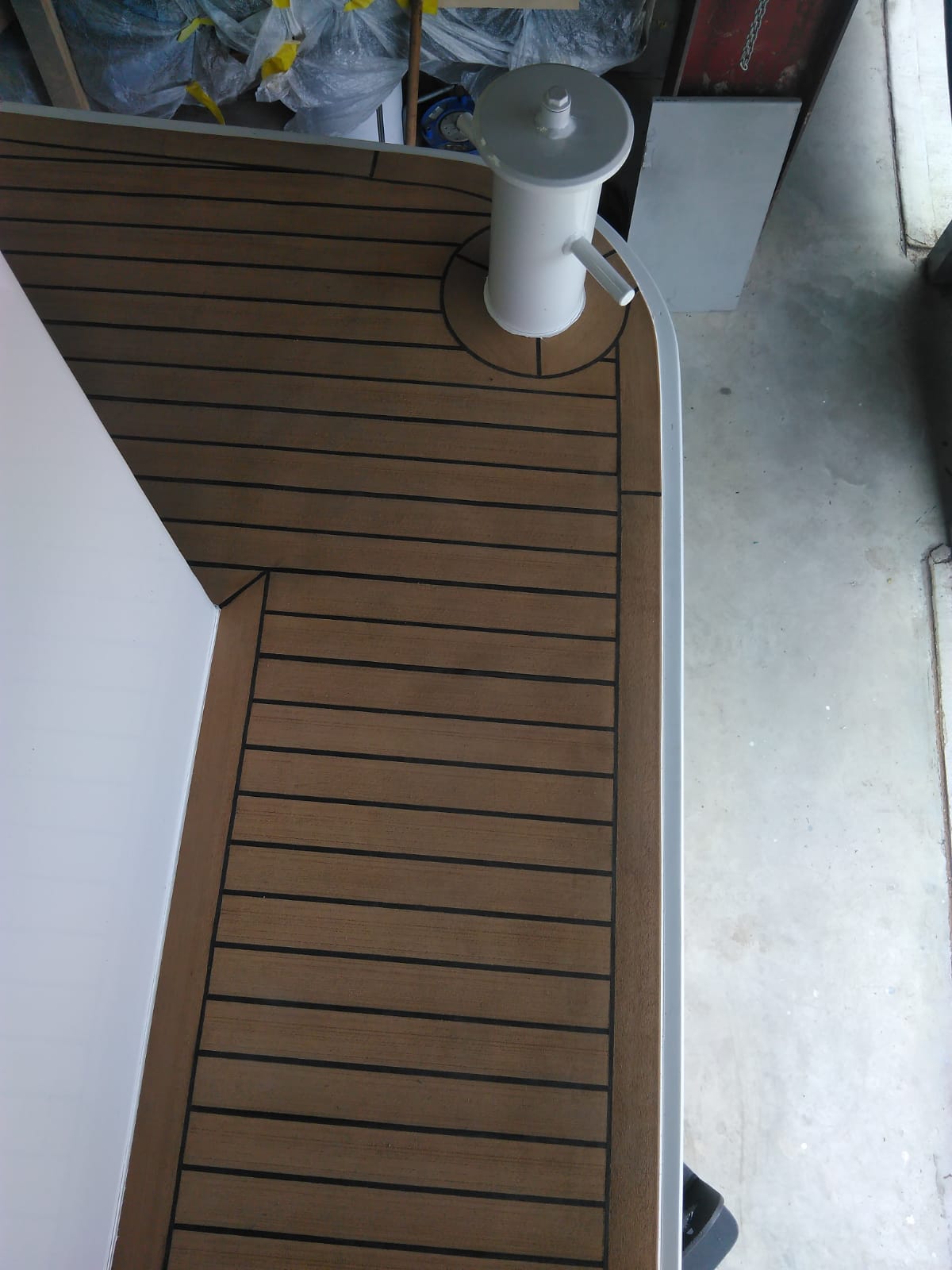 Mirfield Wide Beamed Narrowboat  - Powerboat Flooring in Synthetic Teak- Free sample and quote request