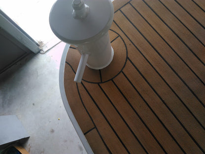 Mirfield Wide Beamed Narrowboat  - Powerboat Flooring in Synthetic Teak- Free sample and quote request
