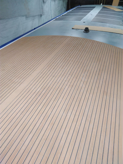 Mirfield Wide Beamed Narrowboat  - Powerboat Flooring in Synthetic Teak- Free sample and quote request