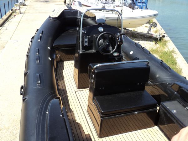 Azure 6.5 Rib pvc synthetic teak deck fitted by certified fitters