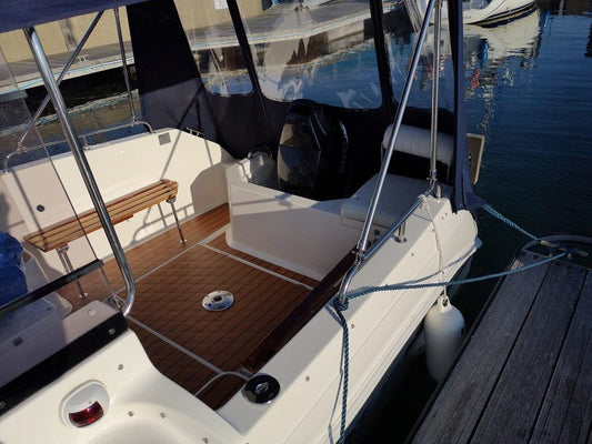 Aqualine 595 pvc synthetic teak deck - Free sample and quote request