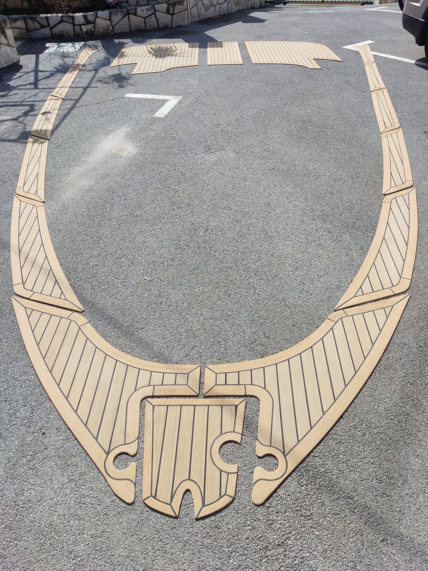 Bavaria 400 HT Sport. powerboat pvc synthetic teak deck- Free sample and quote request