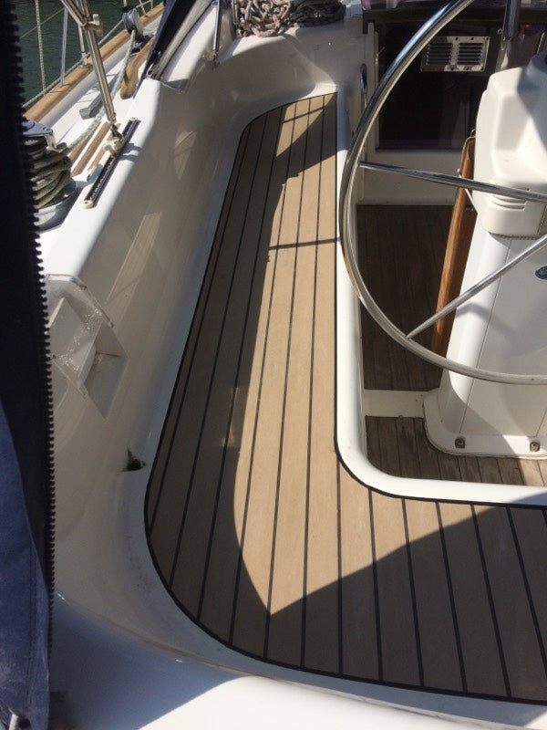 Moody 36 sailboat pvc synthetic teak deck- Free sample and quote request