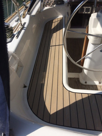 Moody 36 sailboat pvc synthetic teak deck- Free sample and quote request
