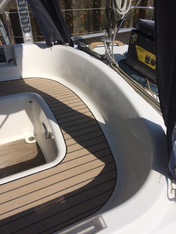 Moody 36 sailboat pvc synthetic teak deck- Free sample and quote request