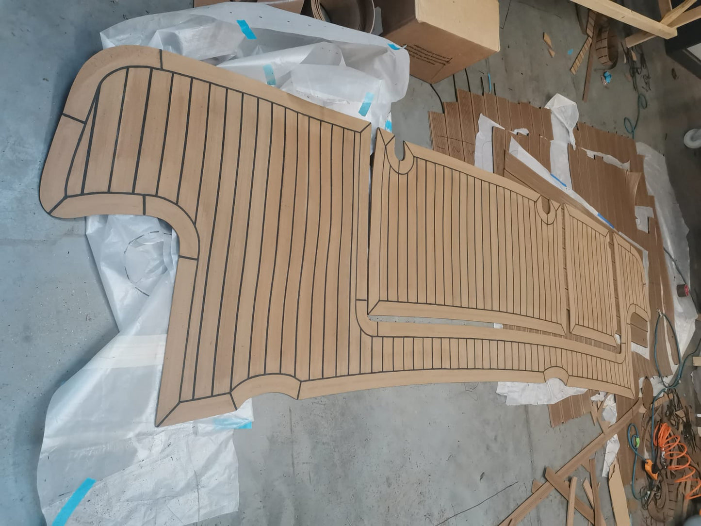 Fairline Phantom 46 pvc synthetic teak deck- Free sample and quote request