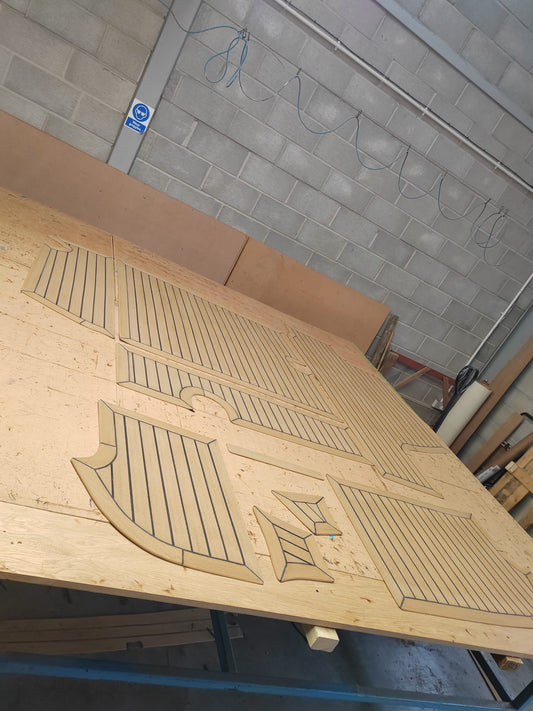 Jeanneau Cap Camaret 6.5 powerboat pvc synthetic teak deck- Free sample and quote request