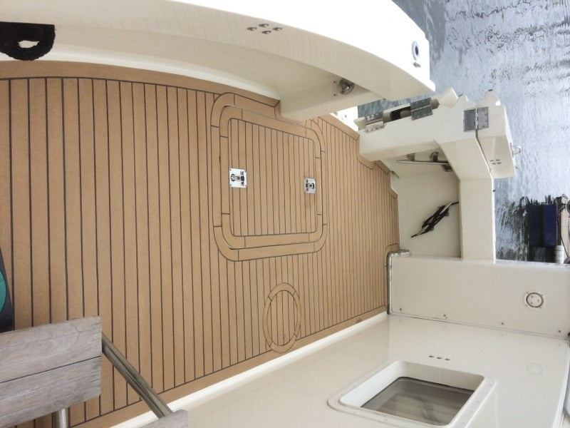 Hatteras 58 pvc synthetic teak deck- Free sample and quote request