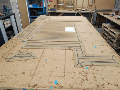 Jeanneau Merry Fisher 795 powerboat pvc synthetic teak deck- Free sample and quote request