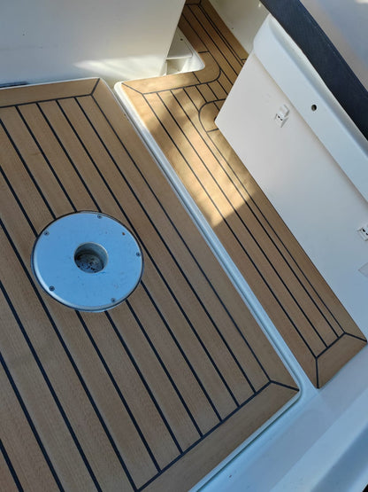 Jeanneau Merry Fisher 795 powerboat pvc synthetic teak deck- Free sample and quote request