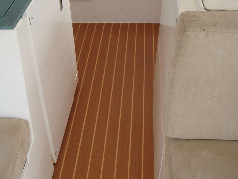 370 Teak and holly IMO soleboard cut length surface vinyl per linear m off the roll- Free sample and quote request