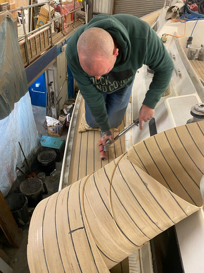 Oyster 406 sailboat pvc synthetic teak deck- Free sample and quote request