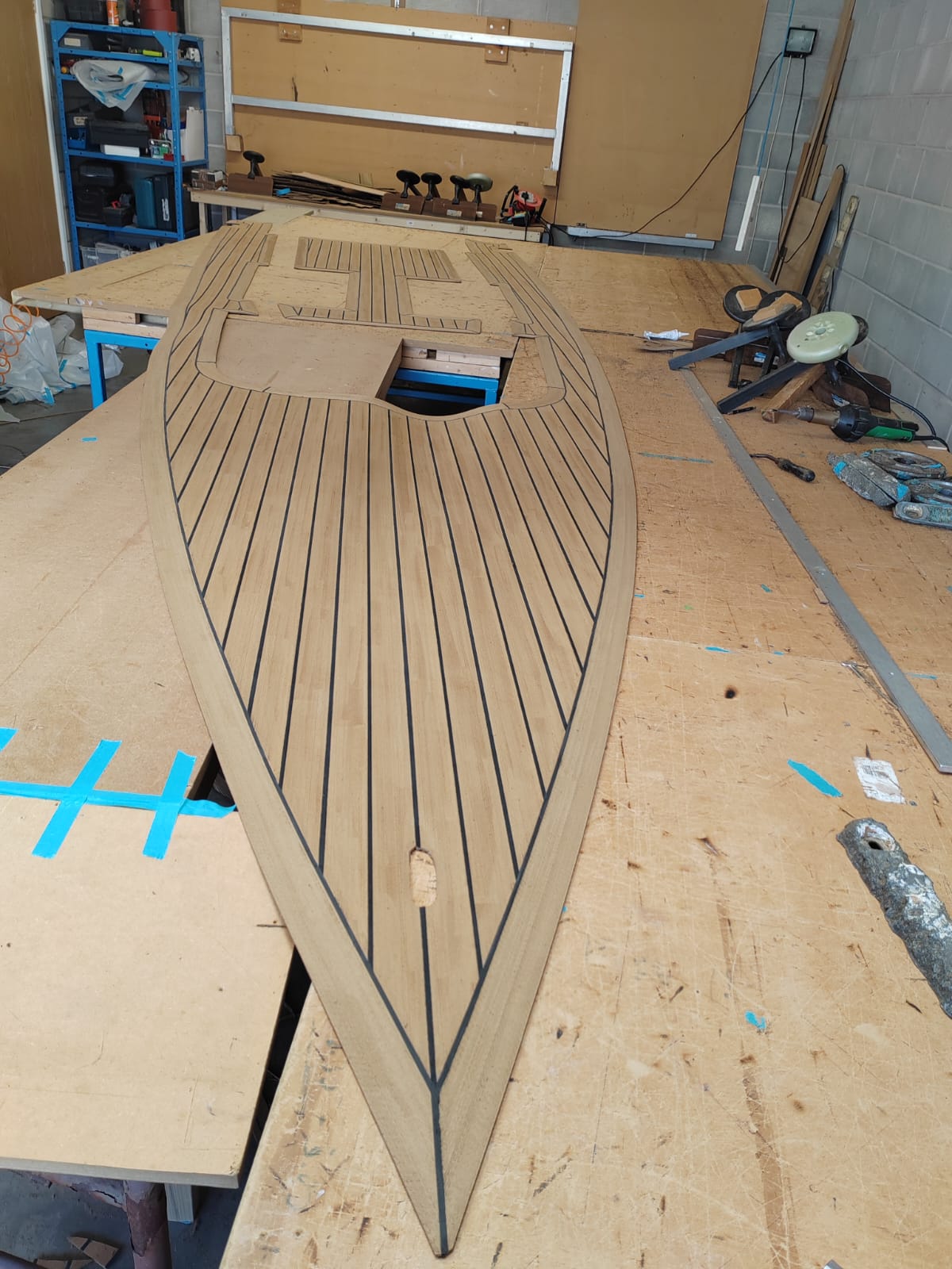 Porter 7m Rib pvc synthetic teak decking- Free sample and quote request