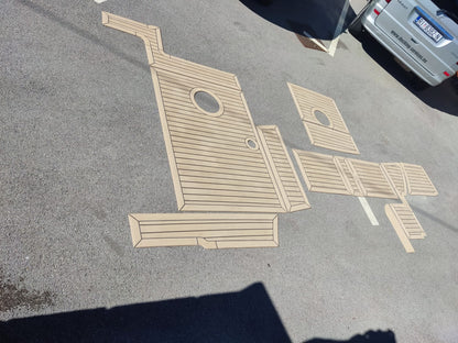 Jeanneau Merry Fisher 645 powerboat pvc synthetic teak deck- Free sample and quote request