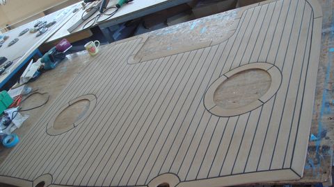 Broom Ocean 42 pvc synthetic teak deck- Free sample and quote request