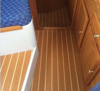 370 Teak and holly IMO soleboard cut length surface vinyl per linear m off the roll- Free sample and quote request