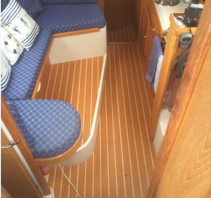 370 Teak and holly IMO soleboard cut length surface vinyl per linear m off the roll- Free sample and quote request